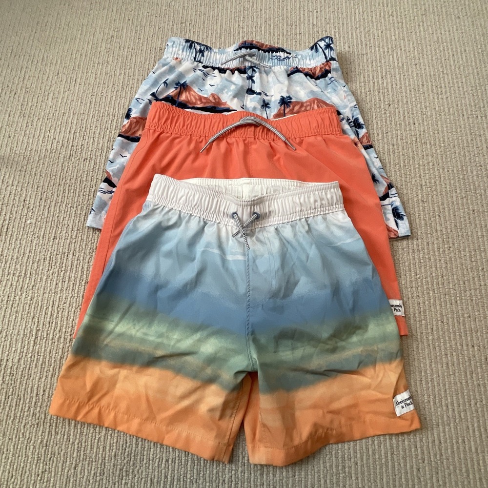 Abercrombie Kids Boys 9/10 Youth Graphc Swim Swimming Trunks Bundle